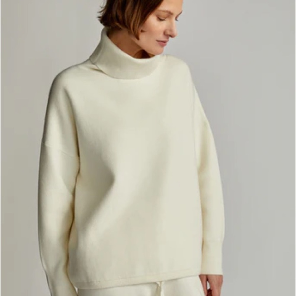 Varley Cream Turtleneck Sweater